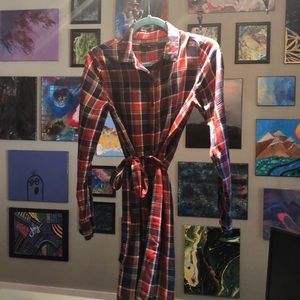Plaid button-down dress